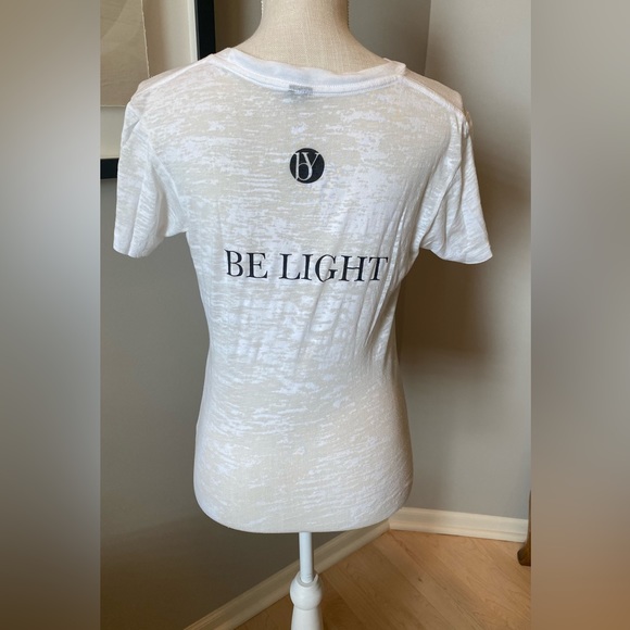 White Short Sleeve Yoga Tee - Picture 2 of 3